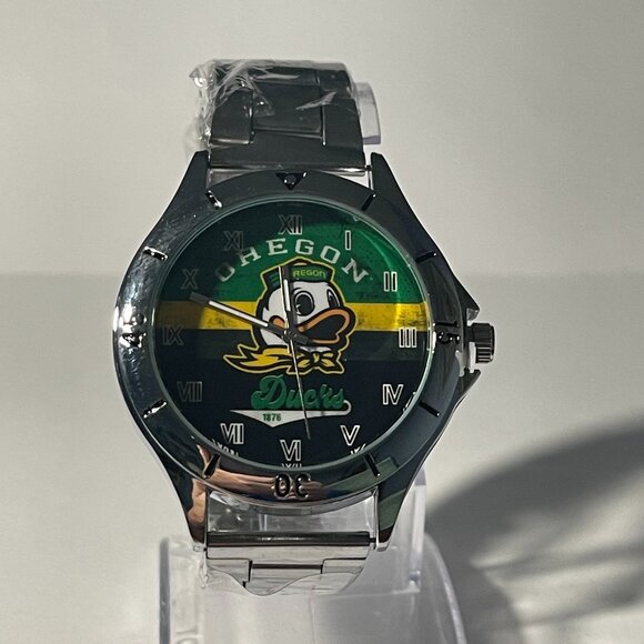 Oregon Ducks NCAA Stainless-Steel Watch NEW - Picture 1 of 9